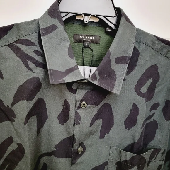 TED BAKER LONDON Karpas Animal Print Button-Up Shirt Plus Size